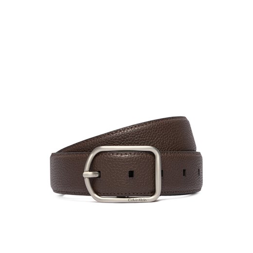 Pasek Męski Calvin Klein Round Buckle 35Mm LV04D7024G Brązowy ze sklepu eobuwie.pl w kategorii Paski męskie - zdjęcie 186124970