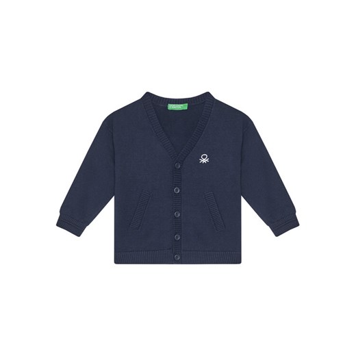 United Colors Of Benetton Kardigan 120YG600G Granatowy Regular Fit ze sklepu MODIVO w kategorii Swetry chłopięce - zdjęcie 186125090