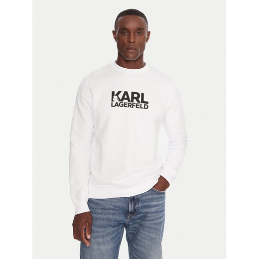 KARL LAGERFELD Bluza 705091 554917 Biały Regular Fit ze sklepu MODIVO w kategorii Bluzy męskie - zdjęcie 186125140