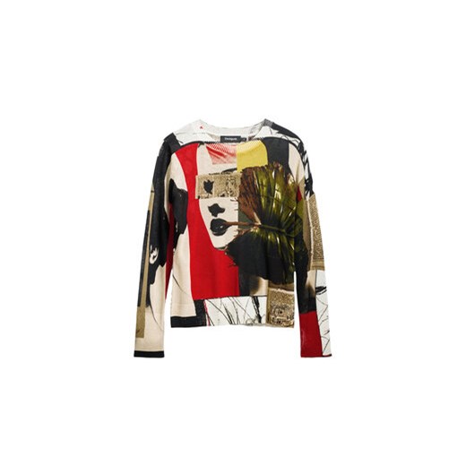 Desigual Sweter Collagelacro 25SWJF27 Kolorowy Regular Fit Desigual L MODIVO