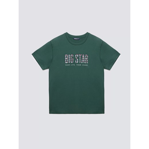 Koszulka męska z logo BIG STAR zielona Melsar 304 ze sklepu Big Star w kategorii T-shirty męskie - zdjęcie 186125912
