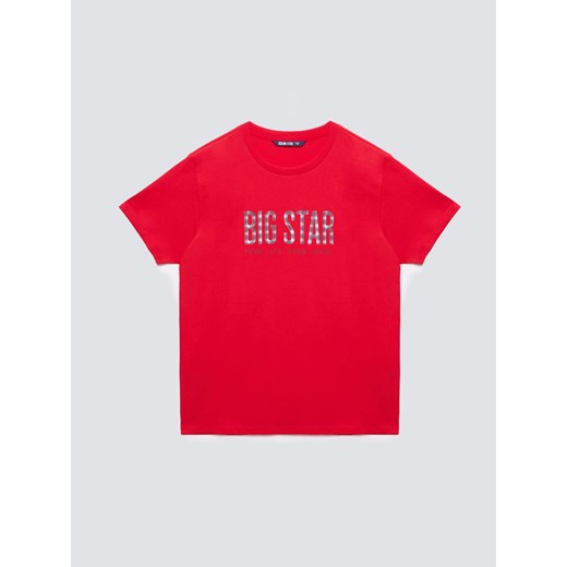 Koszulka męska z logo BIG STAR czerwona Melsar 603 ze sklepu Big Star w kategorii T-shirty męskie - zdjęcie 186125914