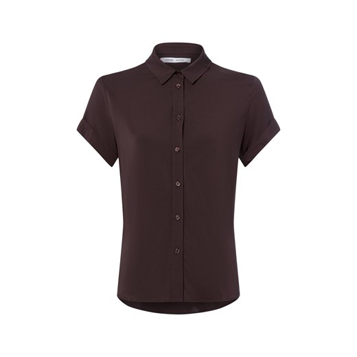 Samsøe Samsøe Bluzka damska z krótkim rękawem - Majan Kobiety wiskoza czekoladowy jednolity ze sklepu vangraaf w kategorii Bluzki damskie - zdjęcie 186126071