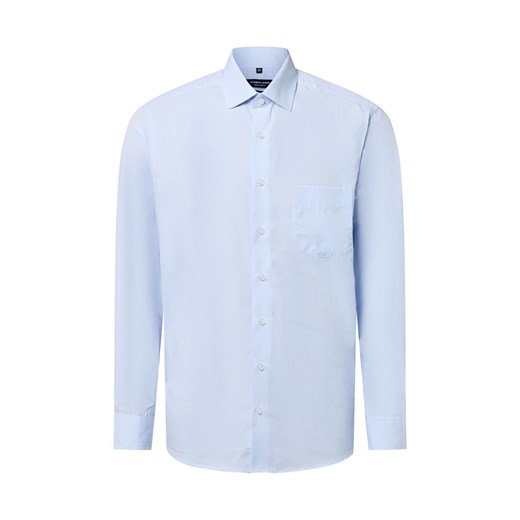 Andrew James Koszula męska Mężczyźni Regular Fit Bawełna jasnoniebieski jednolity ze sklepu vangraaf w kategorii Koszule męskie - zdjęcie 186126083