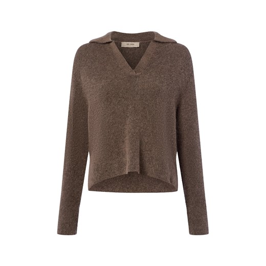 MOS MOSH Sweter damski z dzianiny z zawartością alpaki - MMThora Aidy Kobiety drobna dzianina taupe marmurkowy ze sklepu vangraaf w kategorii Swetry damskie - zdjęcie 186126091