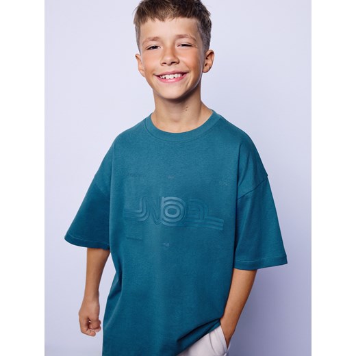 Reserved - T-shirt oversize - jasnoturkusowy - id: 038FH-60X - marki Reserved - 186127512 Reserved - T-shirt oversize - jasnoturkusowy ze sklepu Reserved w kategorii T-shirty chłopięce - zdjęcie 186127512