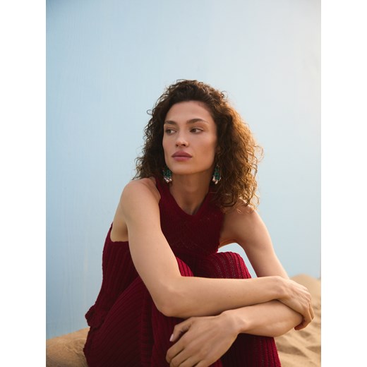 Reserved - Ażurowy top ze splotem - intenstywna czerwień ze sklepu Reserved w kategorii Kombinezony damskie - zdjęcie 186128071