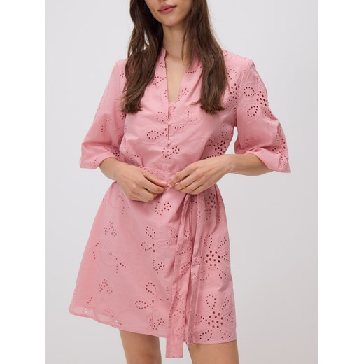 Reserved - Ażurowa sukienka mini - pastelowy róż ze sklepu Reserved w kategorii Sukienki - zdjęcie 186128151