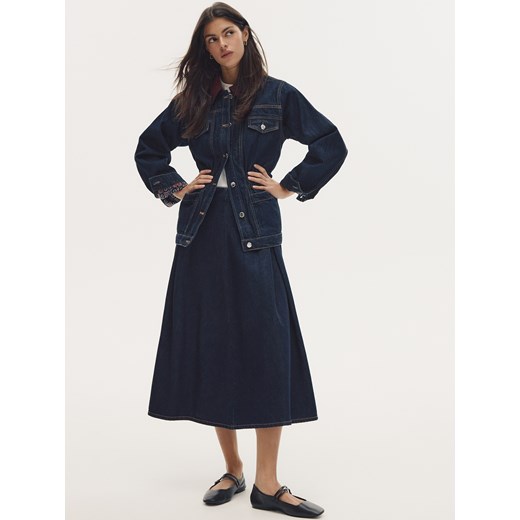 Reserved - Jeansowa spódnica - granatowy ze sklepu Reserved w kategorii Spódnice - zdjęcie 186128722