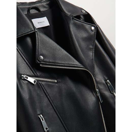 Reserved - Kurtka ramoneska z paskiem - czarny Reserved M Reserved
