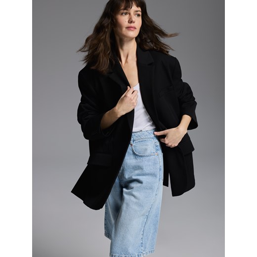 Reserved - Jednorzędowa marynarka oversize - czarny Reserved M/L wyprzedaż Reserved