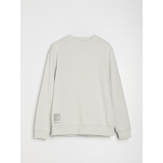 Sinsay - Bluza crewneck z napisem - kremowy Sinsay 2XL Sinsay