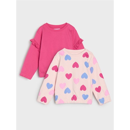 Sinsay - Bluzy wykończone elastyczną gumką 2 pack - różowy ze sklepu Sinsay w kategorii Bluzy dziewczęce - zdjęcie 186130141