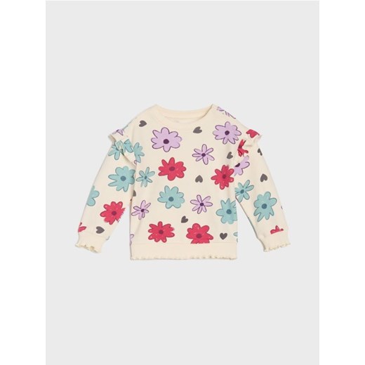 Sinsay - Luźna bluza z ozdobnymi falbanami - kremowy ze sklepu Sinsay w kategorii Bluzy i swetry - zdjęcie 186130142