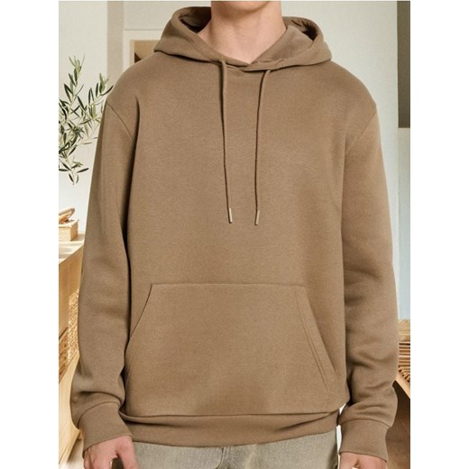 Sinsay - Bluza hoodie basic - brązowy Sinsay XL Sinsay