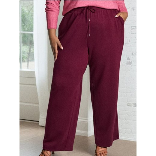Sinsay - Spodnie wide leg - bordowy - id: 510HO-83X - marki Sinsay - 186130241 Sinsay - Spodnie wide leg - bordowy ze sklepu Sinsay w kategorii Spodnie damskie - zdjęcie 186130241