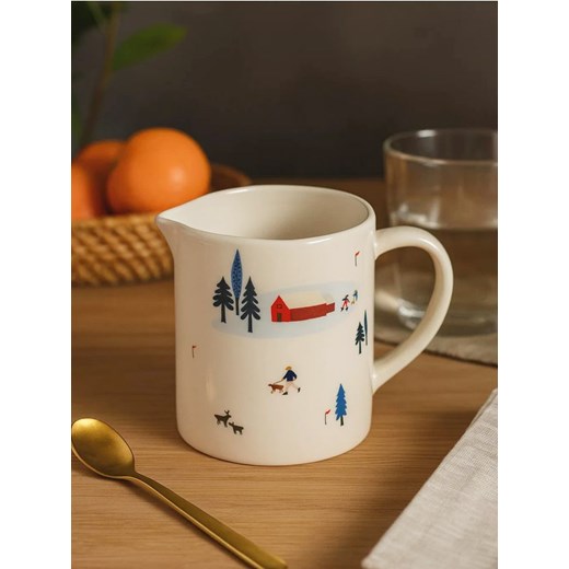 Sinsay - Dzbanek z uchwytem z motywem zimowym - biały ze sklepu Sinsay w kategorii Dzbanki i zaparzacze - zdjęcie 186130254