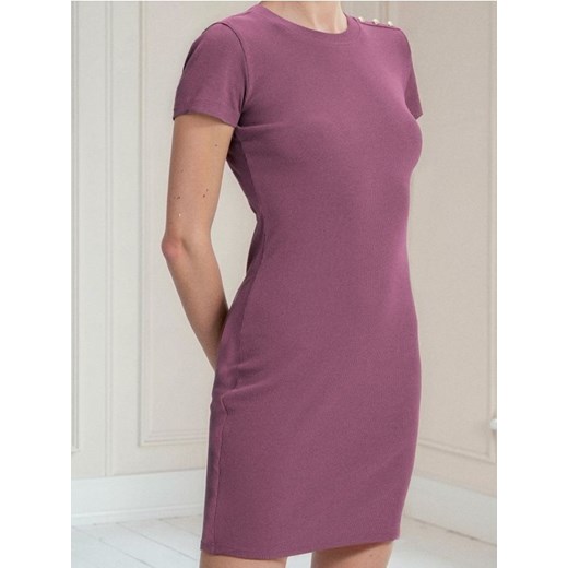 Sinsay - Sukienka mini z ozdobnymi guzikami - różowy ze sklepu Sinsay w kategorii Sukienki - zdjęcie 186130260