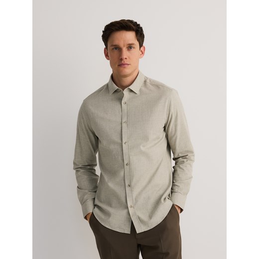 Reserved - Bawełniana koszula regular fit - jasnozielony ze sklepu Reserved w kategorii Koszule męskie - zdjęcie 186131491