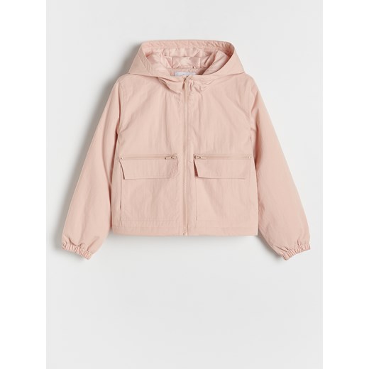 Reserved - Kurtka z kapturem z kieszeniami cargo - pomarańczowy Reserved 122/128 (6-8 lat) okazyjna cena Reserved