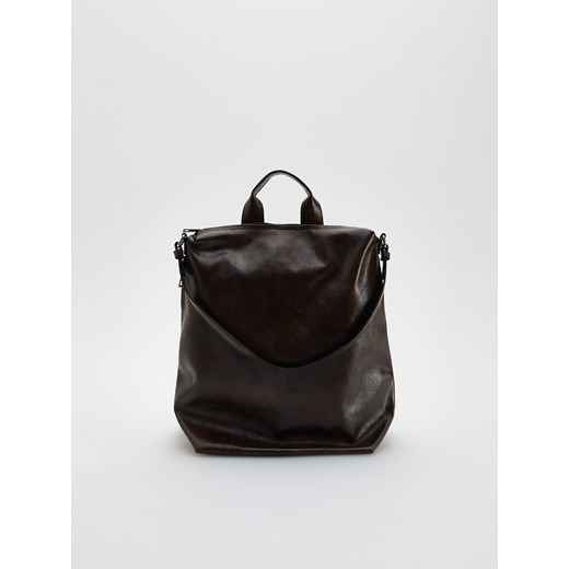 Reserved - Plecak z imitacji skóry - brązowy ze sklepu Reserved w kategorii Torebki damskie - zdjęcie 186131954