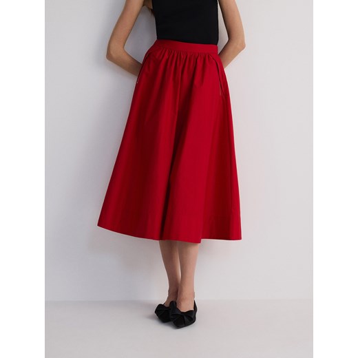 Reserved - Rozkloszowana spódnica z kieszeniami - czerwony Reserved L okazyjna cena Reserved