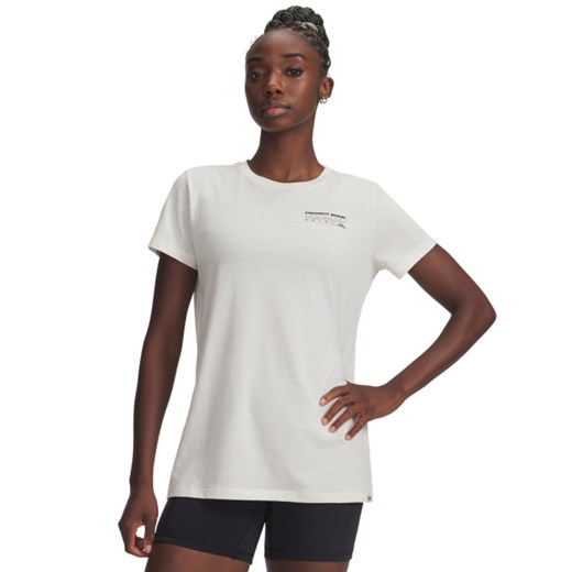 Damski t-shirt z nadrukiem Under Armour Project Rock Graphic - biały ze sklepu Sportstylestory.com w kategorii Bluzki damskie - zdjęcie 186132473