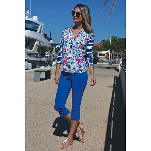 Bleu d&apos;Azur Bluzka &quot;Kurt&quot; w kolorze niebiesko-różowo-białym 44 okazja Limango Polska