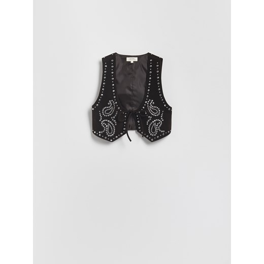 Reserved - Wiązana kamizelka z okuciami - ciemnobrązowy Reserved M okazyjna cena Reserved