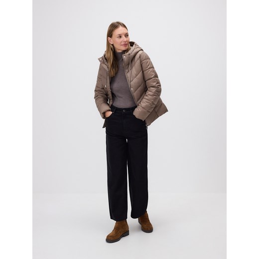 Reserved - Pikowana kurtka z kapturem - brązowy ze sklepu Reserved w kategorii Kurtki damskie - zdjęcie 186135702