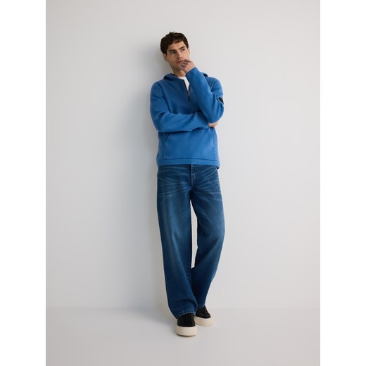 Reserved - Jeansy baggy z efektem sprania - indigo jeans ze sklepu Reserved w kategorii Jeansy męskie - zdjęcie 186135811
