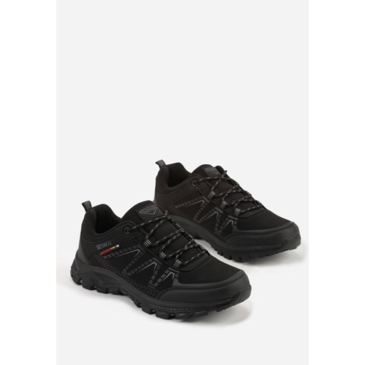 Czarne Buty Sportowe w Trekkingowym Stylu na Tłoczonej Podeszwie Revitte 46 born2be.pl