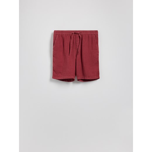 Reserved - Lniane szorty jogger - miedziany ze sklepu Reserved w kategorii Koszule męskie - zdjęcie 186138221