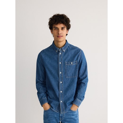 Reserved - Jeansowa koszula regular fit - niebieski ze sklepu Reserved w kategorii Koszule męskie - zdjęcie 186138863