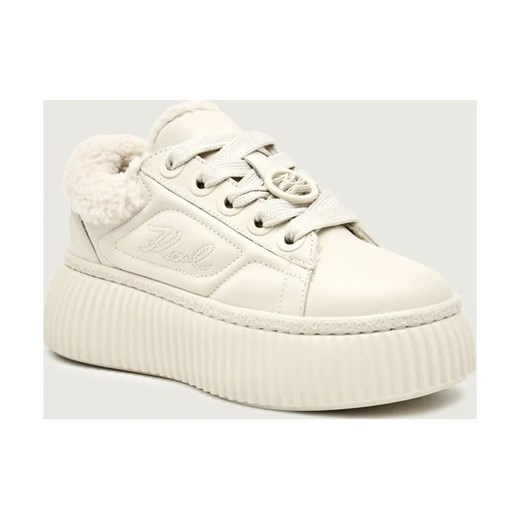 Karl Lagerfeld Skórzane sneakersy KREEPER LO | shearling ze sklepu Gomez Fashion Store w kategorii Buty sportowe damskie - zdjęcie 186139374