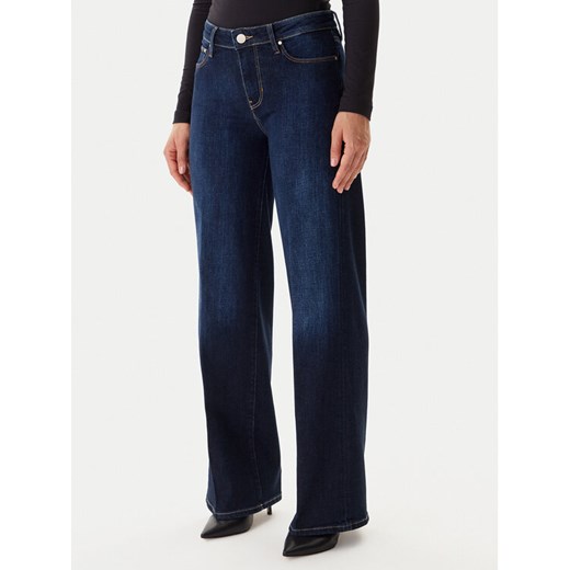 Guess Jeansy W5BA96 D4U54 Granatowy Wide Leg ze sklepu MODIVO w kategorii Jeansy damskie - zdjęcie 186140771