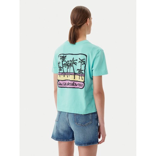 Quiksilver T-Shirt EQWZT03181 Turkusowy Relaxed Fit ze sklepu MODIVO w kategorii Bluzki damskie - zdjęcie 186140841