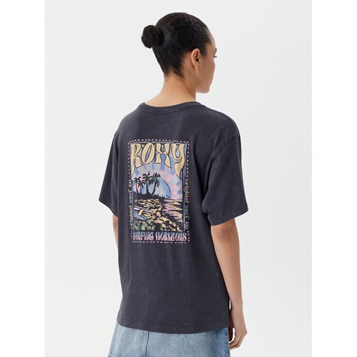 Roxy T-Shirt ERJZT05905 Szary Oversize ze sklepu MODIVO w kategorii Bluzki damskie - zdjęcie 186140870