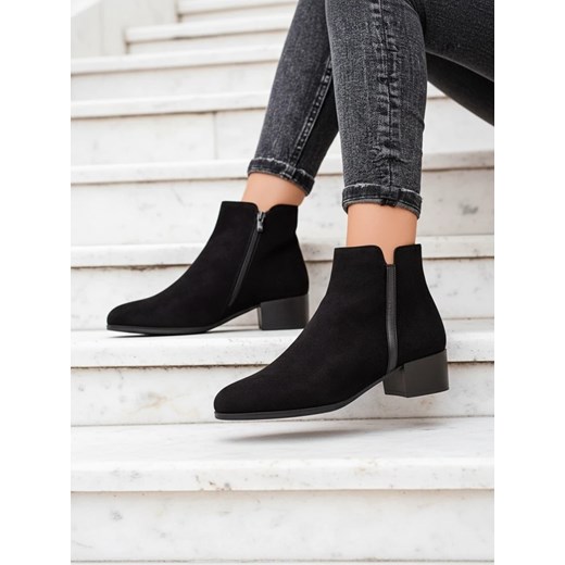 Botki Amicus Nero Elegante na Jesień i Zimę ze sklepu royalfashion.pl w kategorii Botki - zdjęcie 186141601