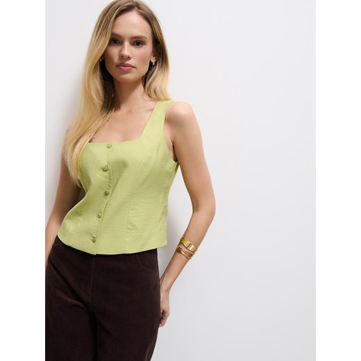 Mohito - Kamizelka z wiskozą - zielony Mohito 34 Mohito