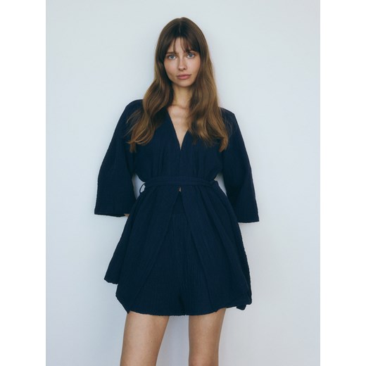 Reserved - Muślinowe szorty - granatowy ze sklepu Reserved w kategorii Szorty - zdjęcie 186142390