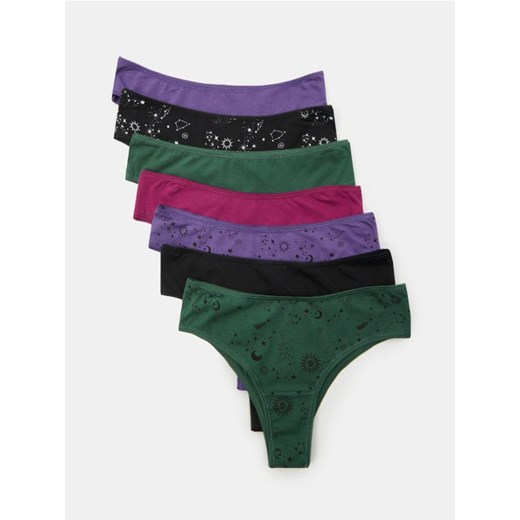 Sinsay - Bawełniane majtki brazilian 7 pack - wielobarwny ze sklepu Sinsay w kategorii Majtki damskie - zdjęcie 186143352