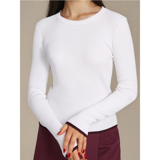 Sinsay - Sweter w prążki - kremowy ze sklepu Sinsay w kategorii Swetry damskie - zdjęcie 186143360