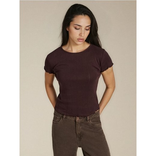 Sinsay - Koszulka - bordowy ze sklepu Sinsay w kategorii Bluzki damskie - zdjęcie 186143414