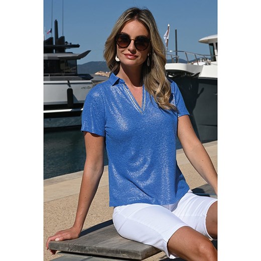 Bleu d&apos;Azur Koszulka &quot;Robin&quot; w kolorze niebieskim ze sklepu Limango Polska w kategorii Bluzki damskie - zdjęcie 186144123