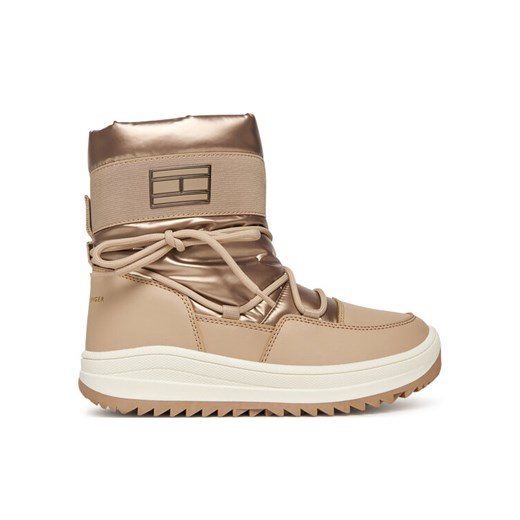Śniegowce Tommy Hilfiger Snow Boot T3A5-34052-1474 D Beżowy ze sklepu eobuwie.pl w kategorii Buty zimowe dziecięce - zdjęcie 186144743