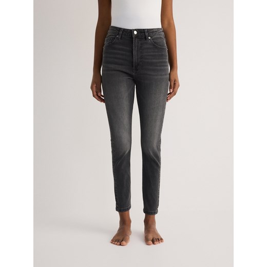Reserved - Jeansy slim fit mid rise - jasnoszary ze sklepu Reserved w kategorii Jeansy damskie - zdjęcie 186146073