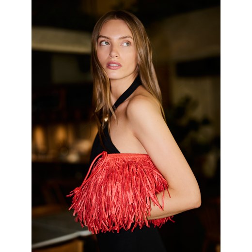 Reserved - Torebka na ramię z frędzlami - czerwony ze sklepu Reserved w kategorii Kopertówki - zdjęcie 186146103