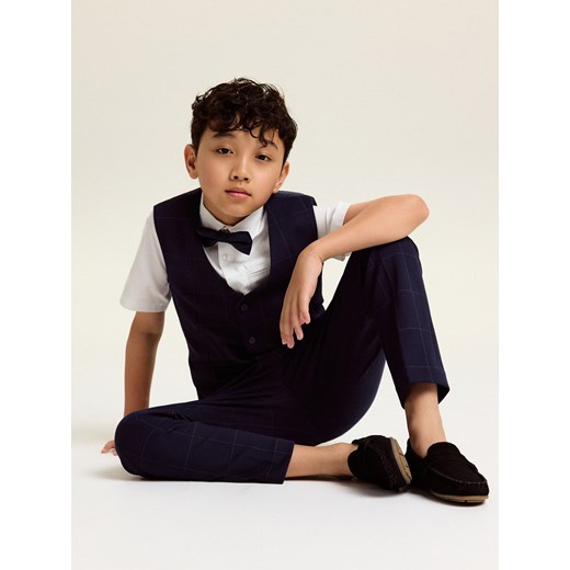 Reserved - Elegancka kamizelka w kratę - granatowy ze sklepu Reserved w kategorii Kamizelki męskie - zdjęcie 186146154