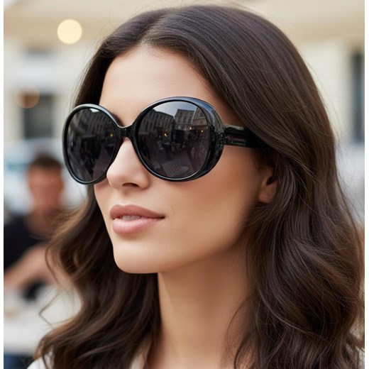 Okulary Muchy damskie przeciwsłoneczne czarne 10028500 ze sklepu Stylion w kategorii Okulary przeciwsłoneczne męskie - zdjęcie 186146923